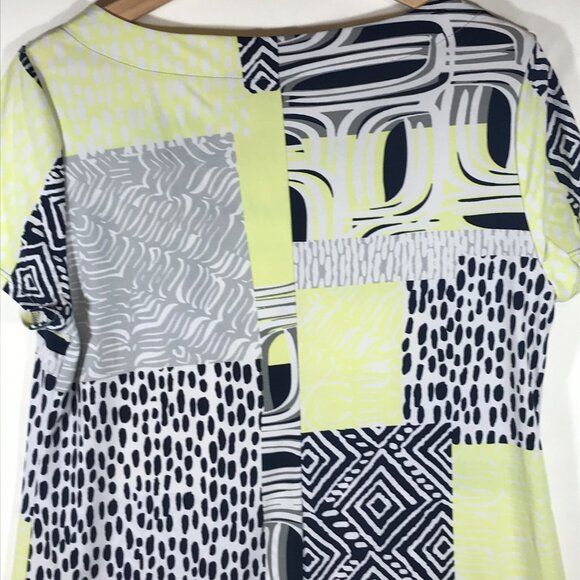 Easy Wear By Chico's Women's 1 Yellow Short Sleeve Dress - Picture 5 of 9